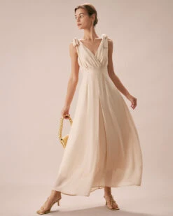 The Apricot V Neck Bowknot Maxi Dress 9 The Apricot V Neck Bowknot Maxi Dress -Outlet Dress Mix Up Store the v neck bowknot maxi dress dresses uyn1si