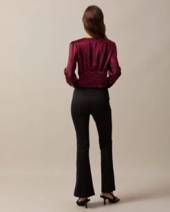 The Red V Neck Heart Print Crop Blouse 9 The Red V Neck Heart Print Crop Blouse -Outlet Dress Mix Up Store the v neck heart print blouse tops nahcdj 916208