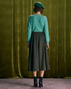 The Green V Neck Ribbed Raglan Sleeve Sweater -Outlet Dress Mix Up Store the v neck raglan sleeve sweater tops 9gqdzp