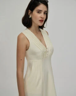 The Yellow V Neck Sleeveless Midi Dress -Outlet Dress Mix Up Store the v neck sleeveless midi dress dresses udpn5g