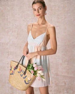 The Multi V Neck Striped Print Mini Dress 8 The Multi V Neck Striped Print Mini Dress -Outlet Dress Mix Up Store the v neck striped print mini dress dresses qg0hyn