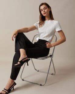 The Solid Boat Neck Water Ripple Textured Tee -Outlet Dress Mix Up Store the white boat neck wave textured tee tops zt8rhy 461890