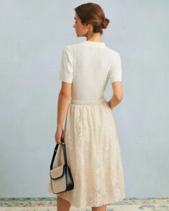 The White Collared Pointelle Knit Top -Outlet Dress Mix Up Store the white collared pointelle kint top tops wmpxfs 264844