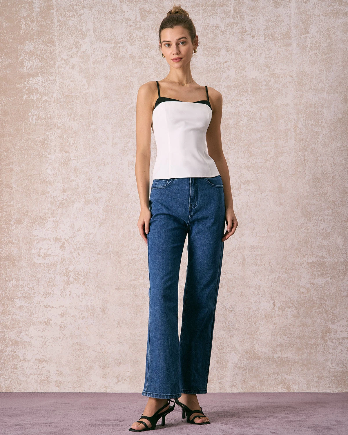 The White Colorblock Shirred Strap Cami Top 4 The White Colorblock Shirred Strap Cami Top - Image 4