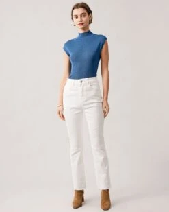 The White High Waisted Flare Jeans 8 The White High Waisted Flare Jeans -Outlet Dress Mix Up Store the white high waist solid flare jeans denim wlmtuv 318523