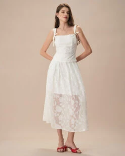 The White Jacquard Midi Skirt 10 The White Jacquard Midi Skirt -Outlet Dress Mix Up Store the white jacquard mide skirt bottoms pjgbdk
