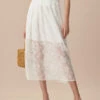The White Jacquard Midi Skirt
