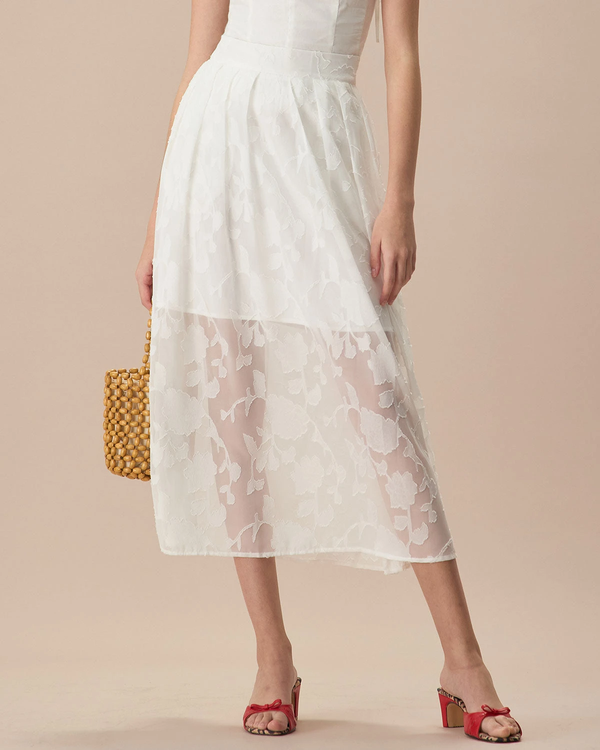 The White Jacquard Midi Skirt 1 The White Jacquard Midi Skirt