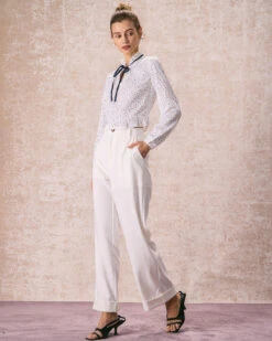 The White Mock Neck Polka Dot Ruffle Blouse -Outlet Dress Mix Up Store the white mock neck polka dot blouse tops jeh0kj