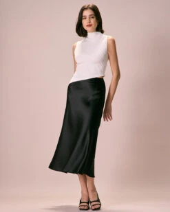 The White Mock Neck Water Ripple Asymmetrical Tank Top -Outlet Dress Mix Up Store the white mock neck water ripple tank top tops 1zjrzq