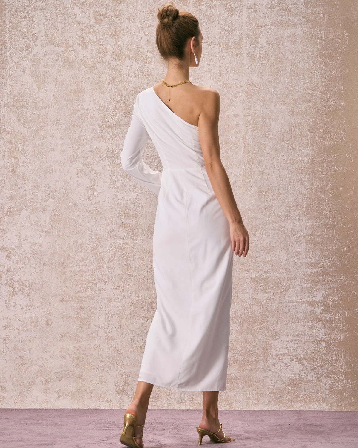 The White One Shoulder Slit Maxi Dress 6 The White One Shoulder Slit Maxi Dress - Image 6