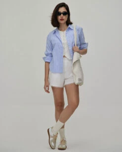 The White Lace Trim High-Waisted Shorts -Outlet Dress Mix Up Store the white solid lace trim shorts bottoms 3pvlkc