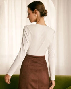 The White Square Neck Lace Trim Knit Top -Outlet Dress Mix Up Store the white square neck lace knit top tops 3psjq8