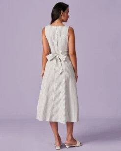 The White Square Neck Striped Midi Dress -Outlet Dress Mix Up Store the white striped button midi dress dresses k0qov6 372795