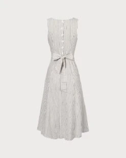The White Square Neck Striped Midi Dress -Outlet Dress Mix Up Store the white striped button midi dress dresses qyfrho 613176