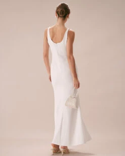 The White V Neck Sheath Mermaid Maxi Dress -Outlet Dress Mix Up Store the white v neck mermaid dress dresses ph6ojy