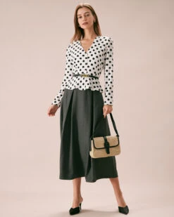 The White V Neck Button Polka Dot Blouse -Outlet Dress Mix Up Store the white v neck polka dot button blouse tops oiwd8j