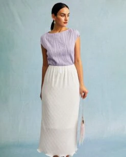 The White Water Ripple Textured Hem Midi Skirt -Outlet Dress Mix Up Store the white wave hem midi skirt bottoms ajldu1 810451