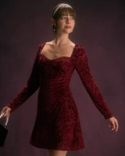 The Wine Red Floral Cutout Back Mini Dress 11 The Wine Red Floral Cutout Back Mini Dress -Outlet Dress Mix Up Store the wine red sweetheart neck mini dress dresses edst6r