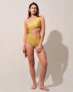 The Yellow Cutout One-Piece Swimsuit -Outlet Dress Mix Up Store the yellow cutout one piece swimsuit one pieces qtsrsl