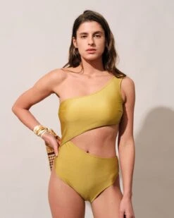 Outlet Dress Mix Up Store 28 The Yellow Cutout One-Piece Swimsuit