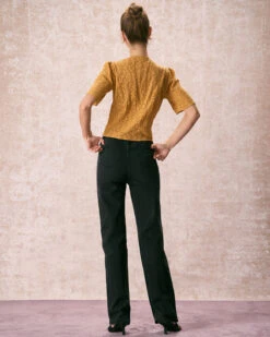 The Yellow V Neck Embroidery Tie Front Tee -Outlet Dress Mix Up Store the yellow v neck embroidery tee tops gxg6kz