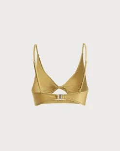 The Yellow V Neck Twist Cutout Bikini Top -Outlet Dress Mix Up Store the yellow v neck twist bikini top bikinis thxqwh 399913