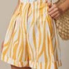 The Yellow High Waisted Zebra Print Shorts