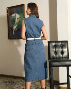 The Sleeveless Vintage Denim Vest -Outlet Dress Mix Up Store vest the sleeveless vintage denim vest 38468383178965